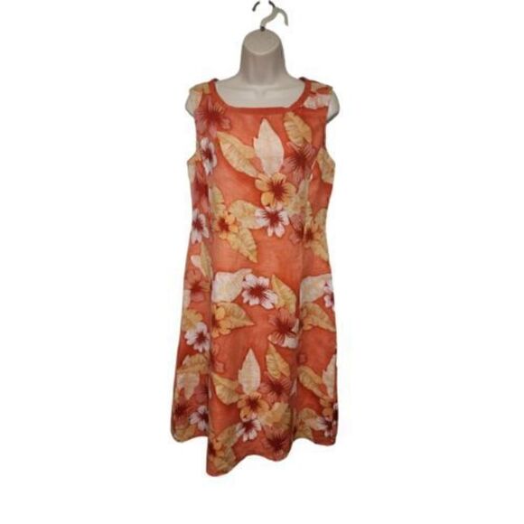 Cynthia Howie  Women's Multicolor Orange Floral Sheath Dress Size 10 - Picture 1 of 8